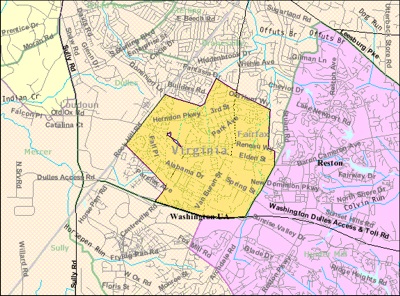 Map of Herndon, Virginia
