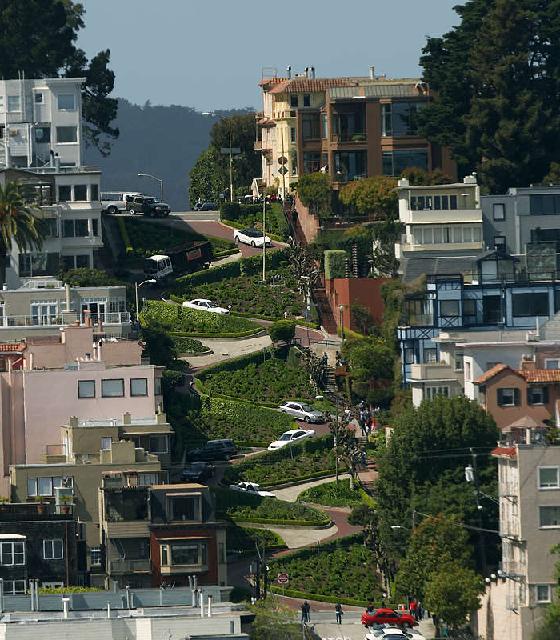 The Crookest Street in the World, Lombard Street, in San Francisco, California