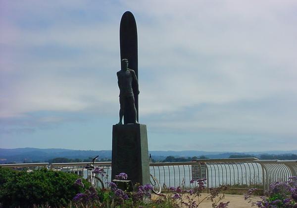 Surfer Statue in Santa Cruz, California
