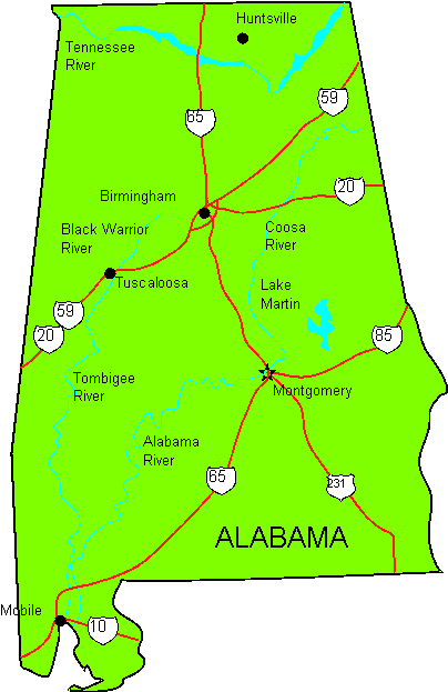 Map of Alabama